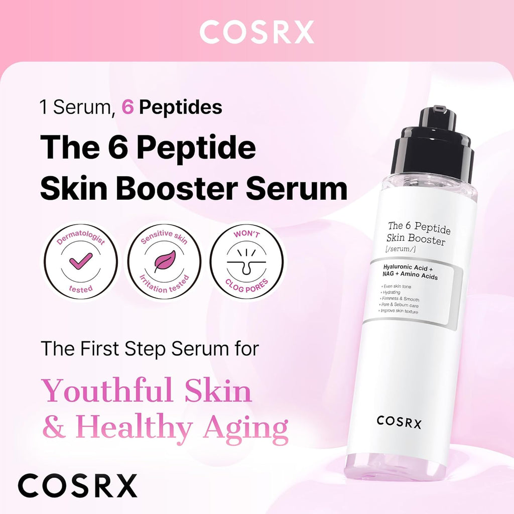 COSRX 6X Peptide Collagen Booster Toner Serum with Copper Peptides, Niacinamide & Hyaluronic Acid Skin Renewal Boosting Facial Essence for All Skin Types, Korean Skin Care, 150mL/5.07 Fl.Oz